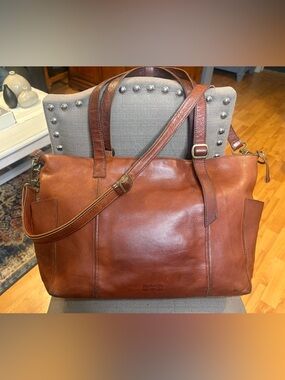 🔥DULUTH TRADING CO. Lifetime Leather Large Tote -Travel Bag, #74700-VGUC